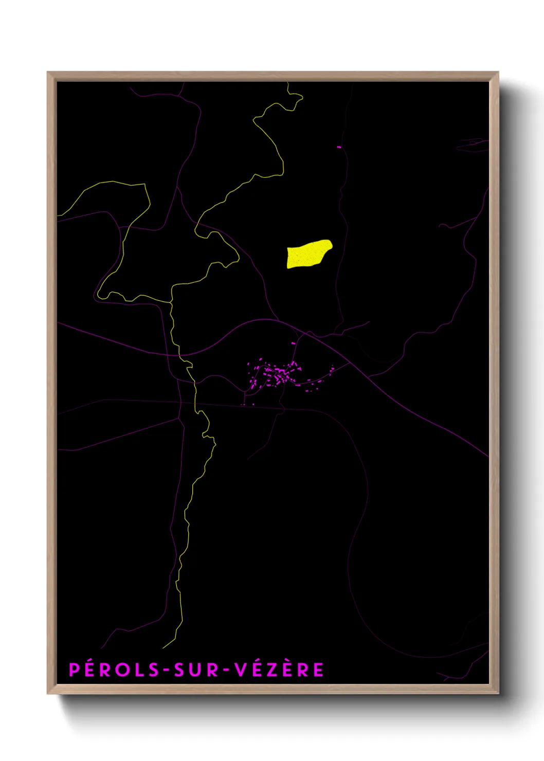 Une affiche de carte sur Pérols-sur-Vézère