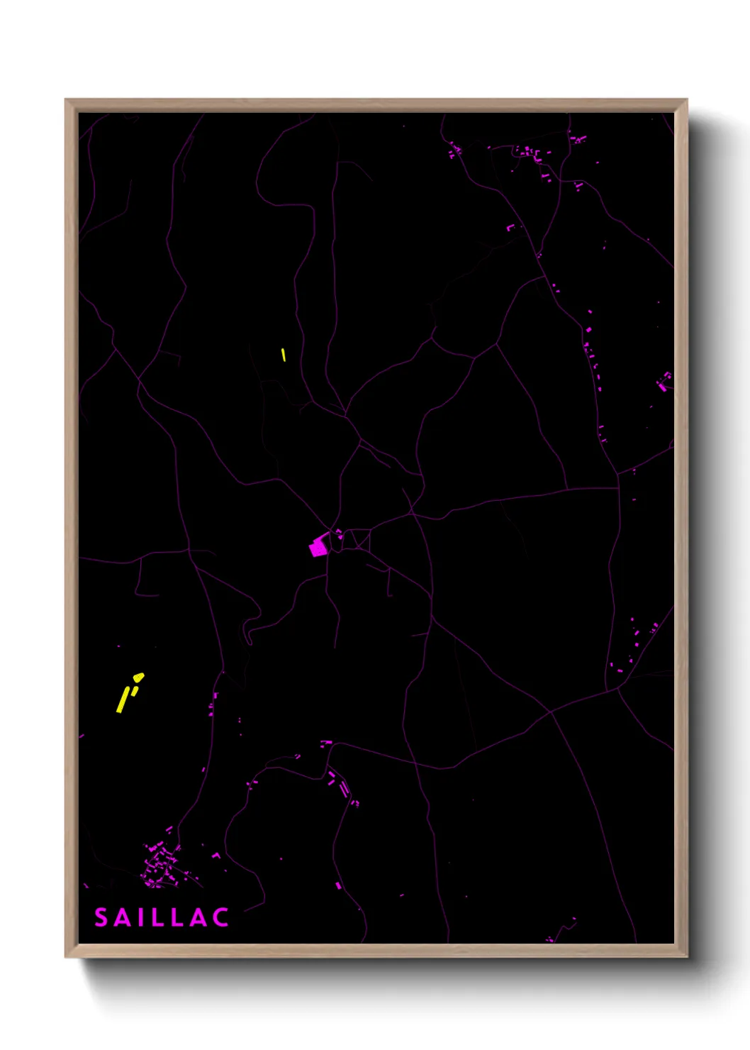 Une affiche de carte sur Saillac