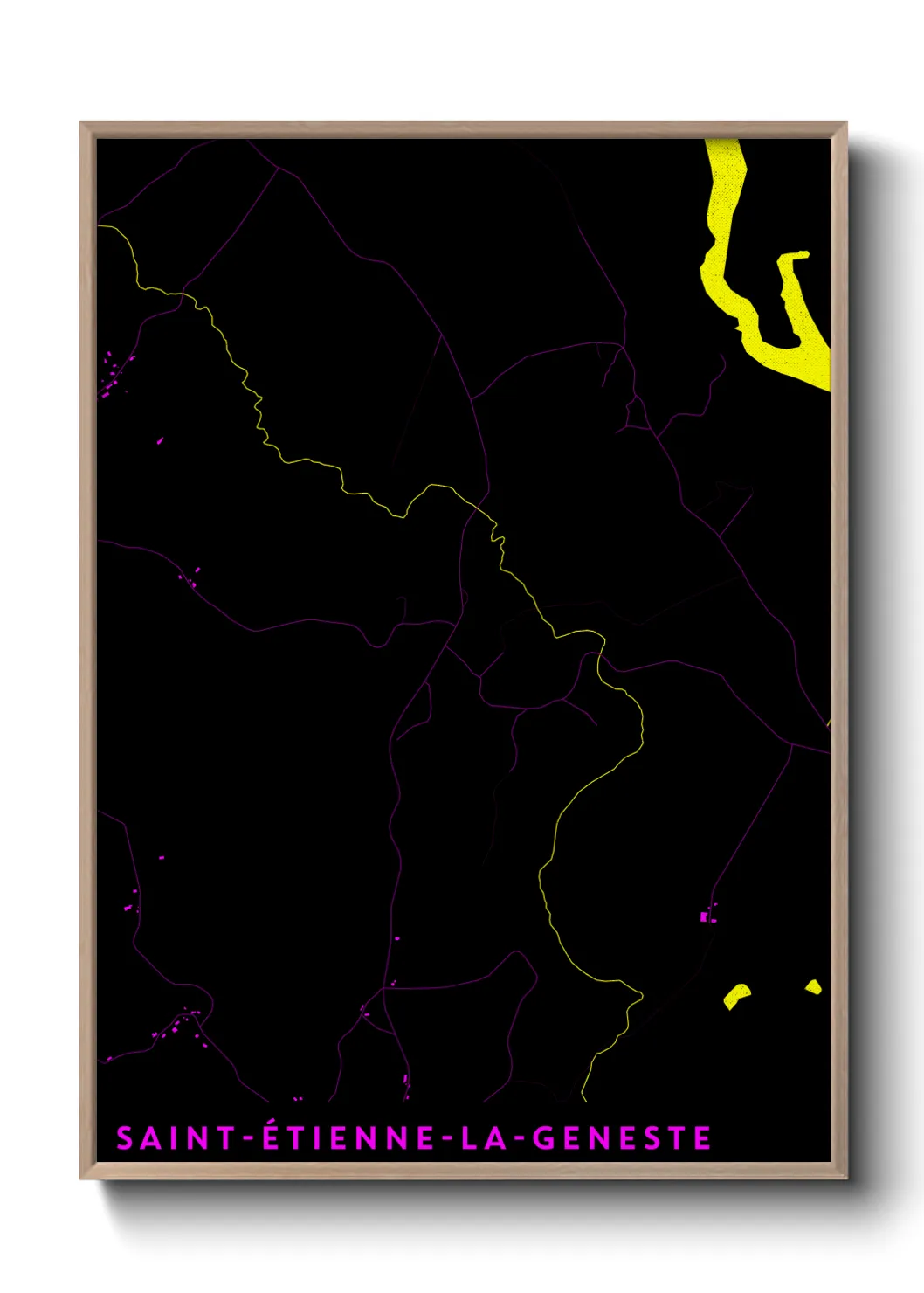 Une affiche de carte sur Saint-Étienne-la-Geneste