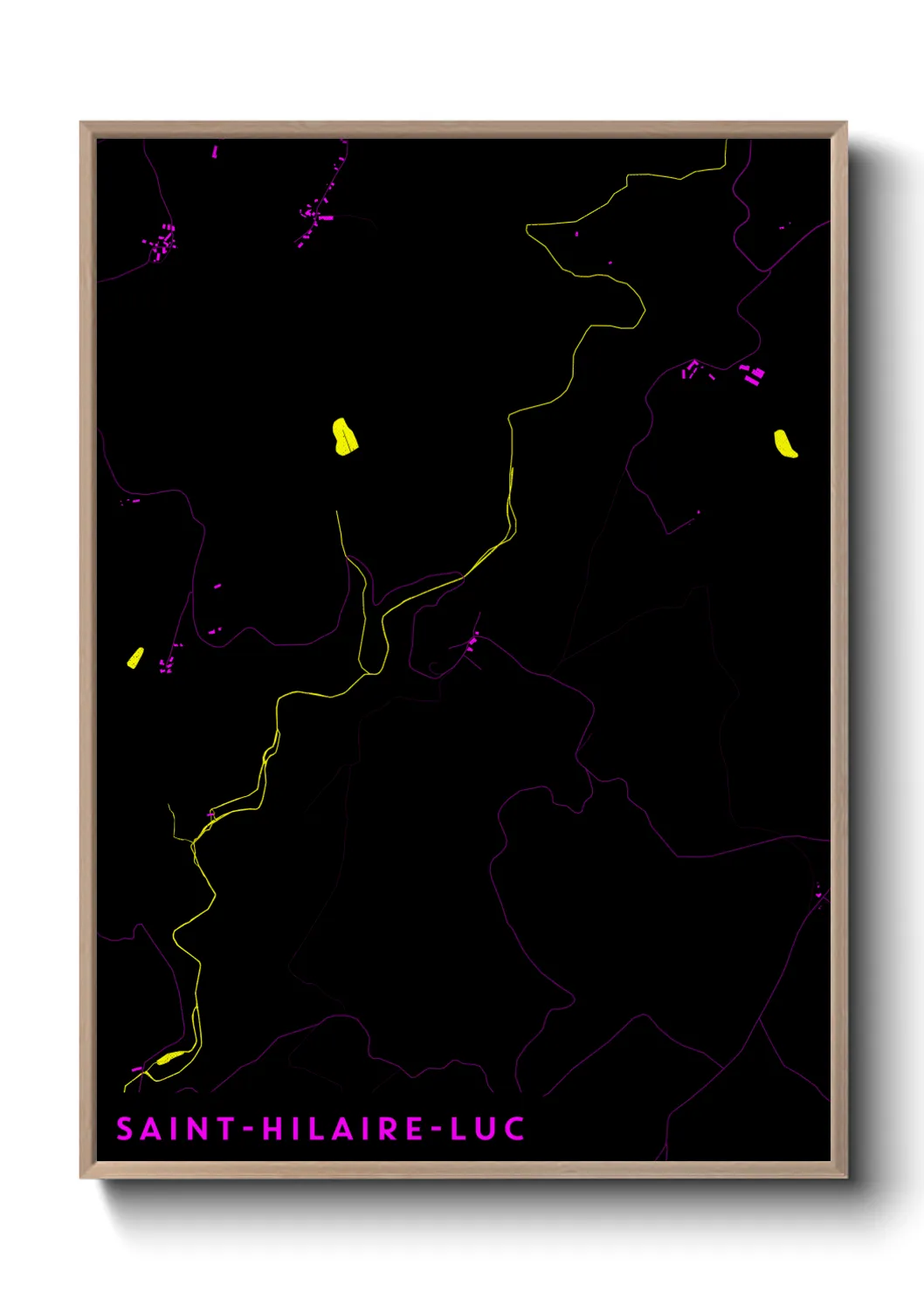 Une affiche de carte sur Saint-Hilaire-Luc