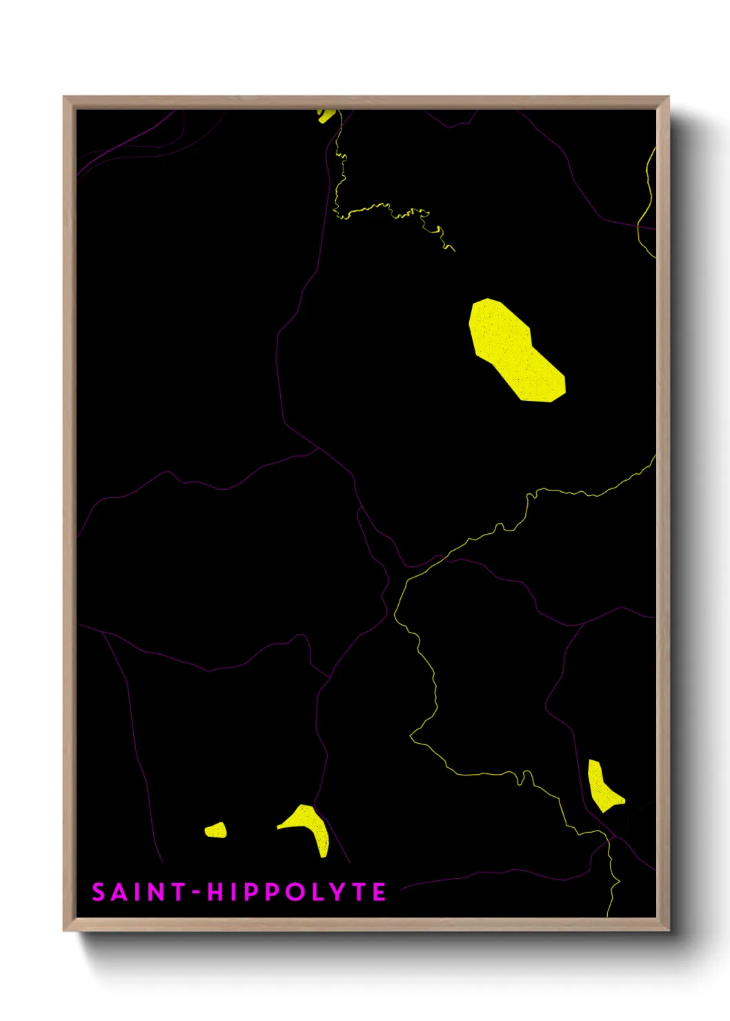 Une affiche de carte sur Saint-Hippolyte