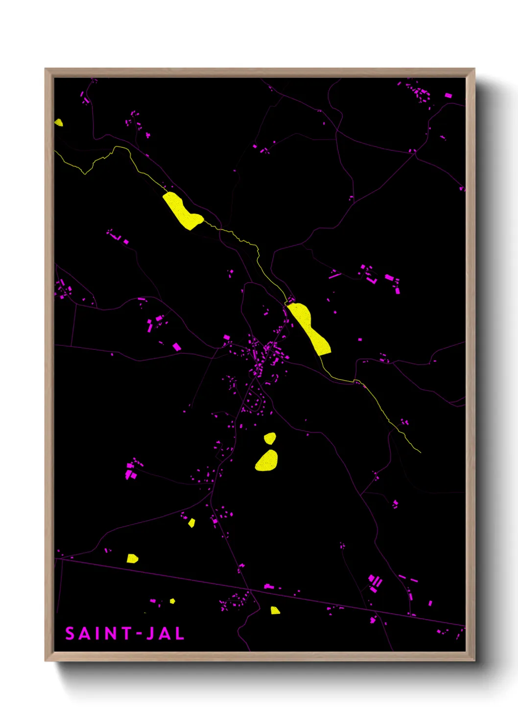 Une affiche de carte sur Saint-Jal