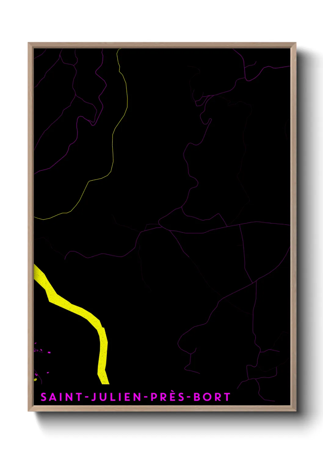 Une affiche de carte sur Saint-Julien-près-Bort