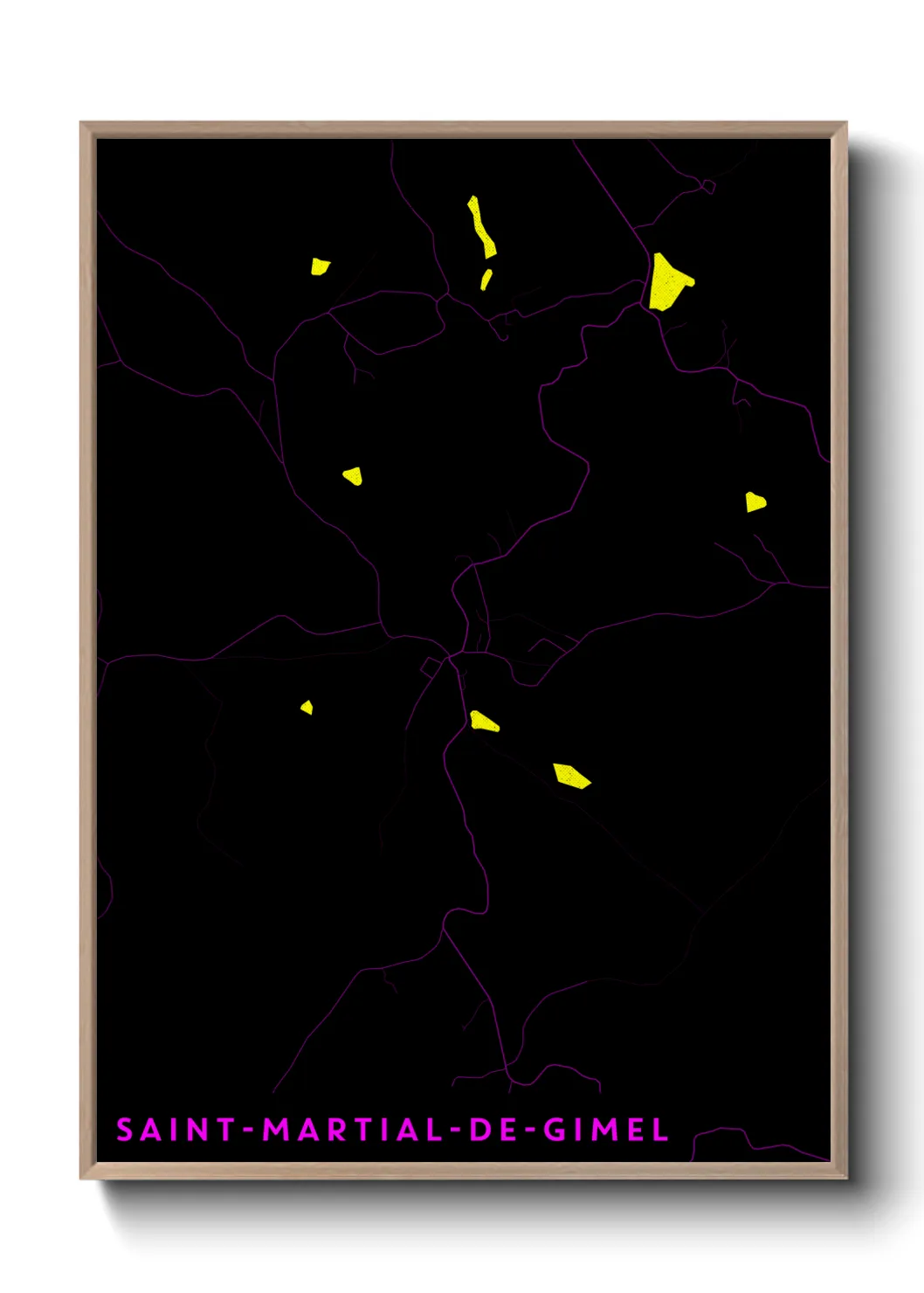 Une affiche de carte sur Saint-Martial-de-Gimel