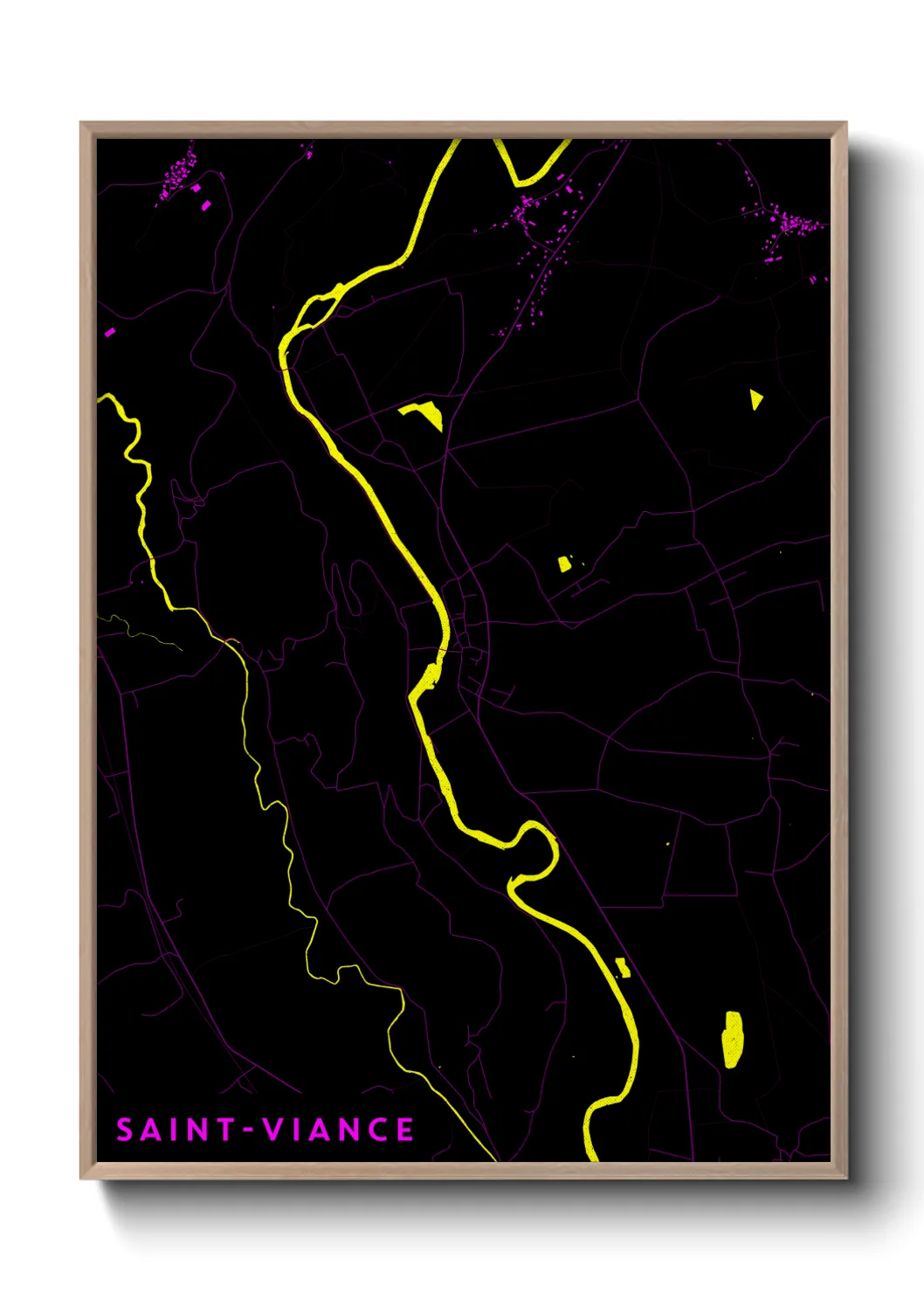 Une affiche de carte sur Saint-Viance