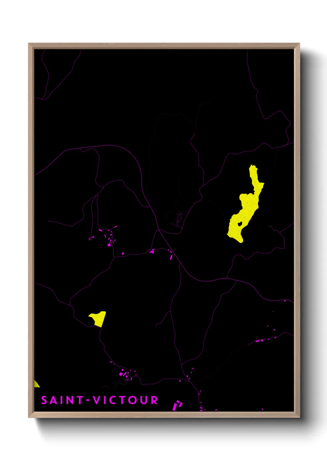 Une affiche de carte sur Saint-Victour
