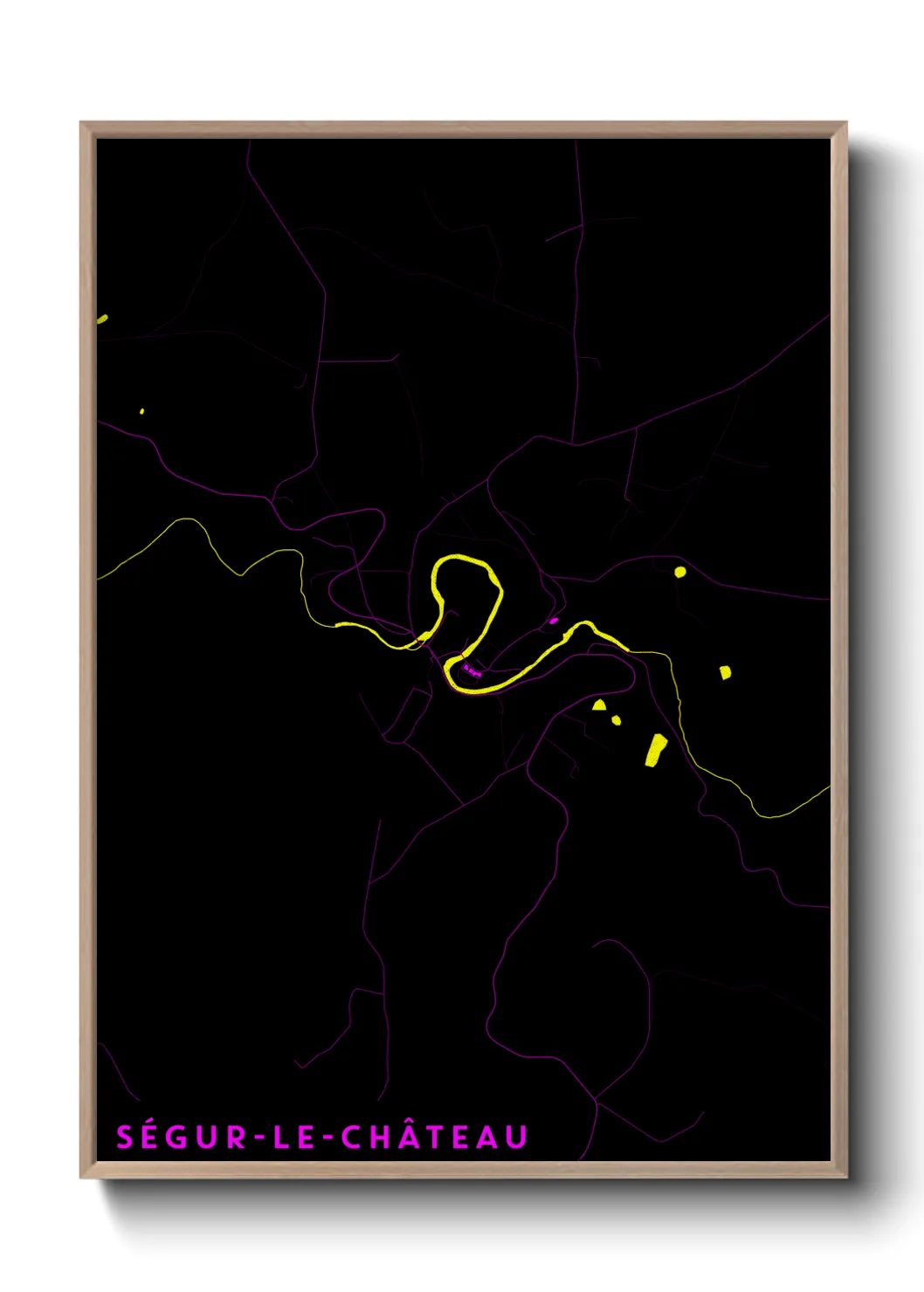 Une affiche de carte sur Ségur-le-Château