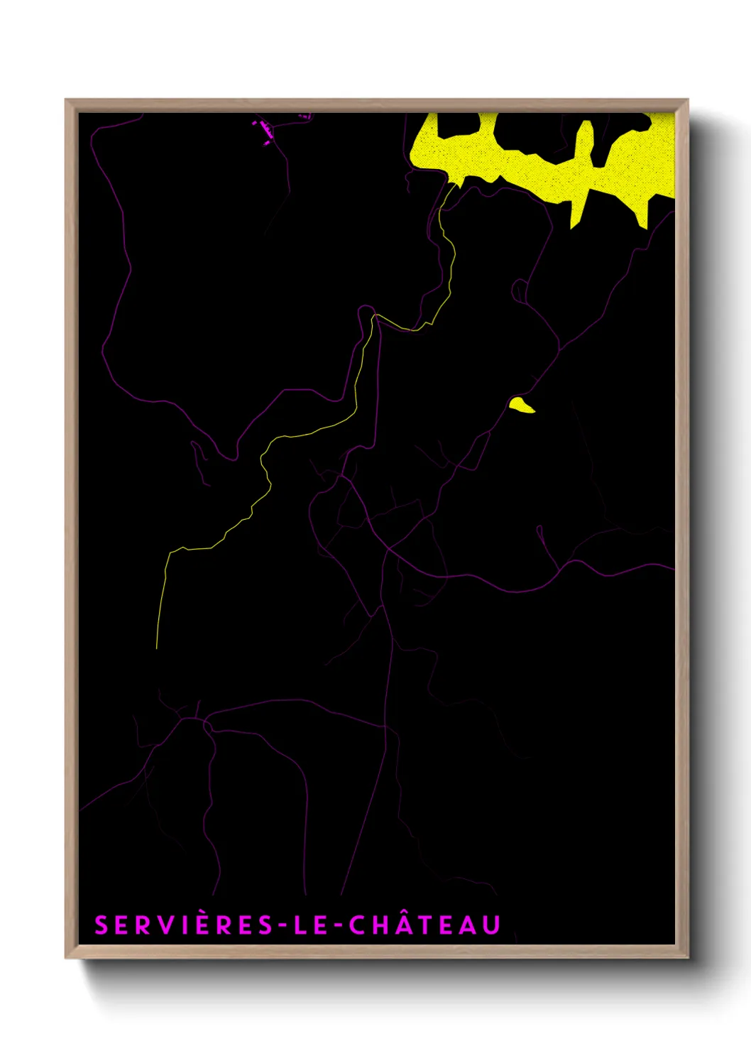 Une affiche de carte sur Servières-le-Château