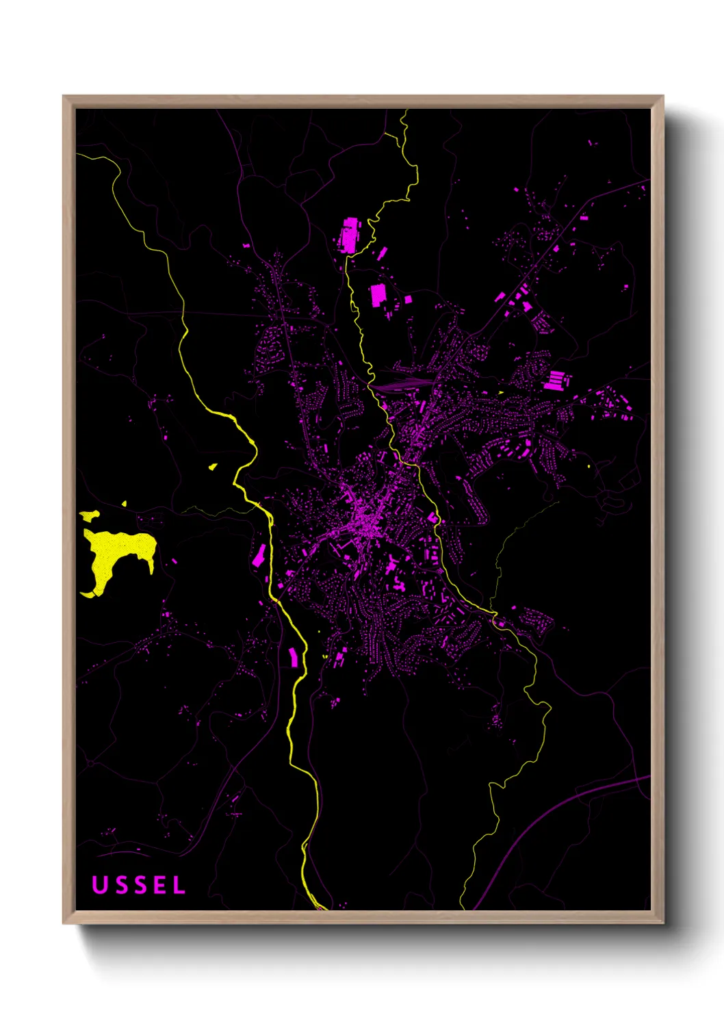 Une affiche de carte sur Ussel