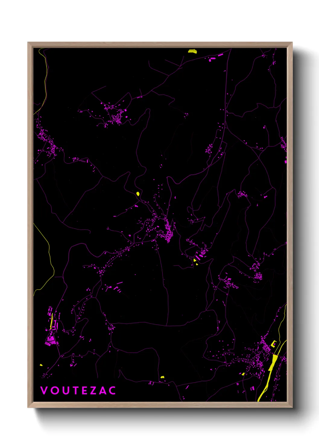 Une affiche de carte sur Voutezac