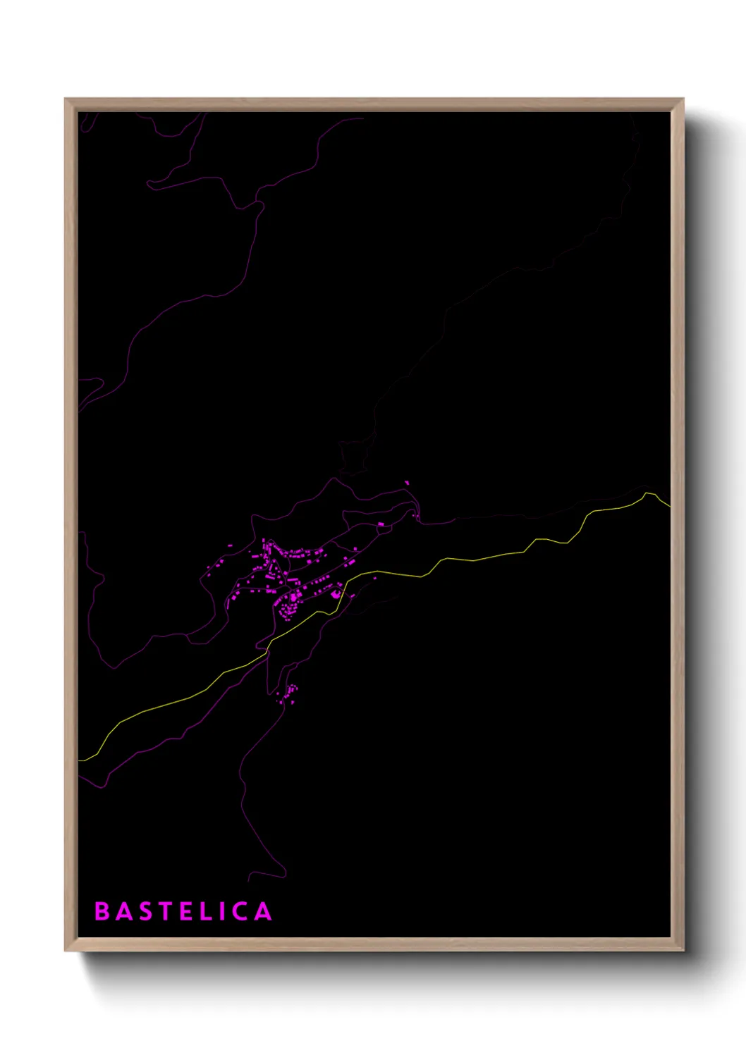 Une affiche de carte sur Bastelica