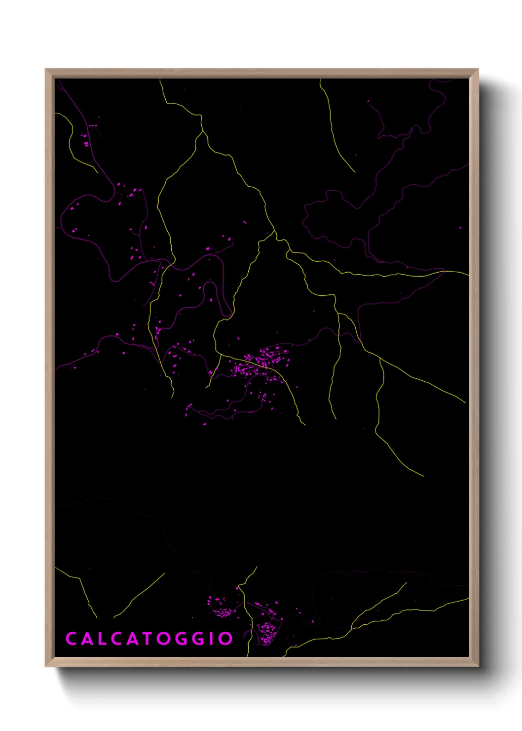 Une affiche de carte sur Calcatoggio