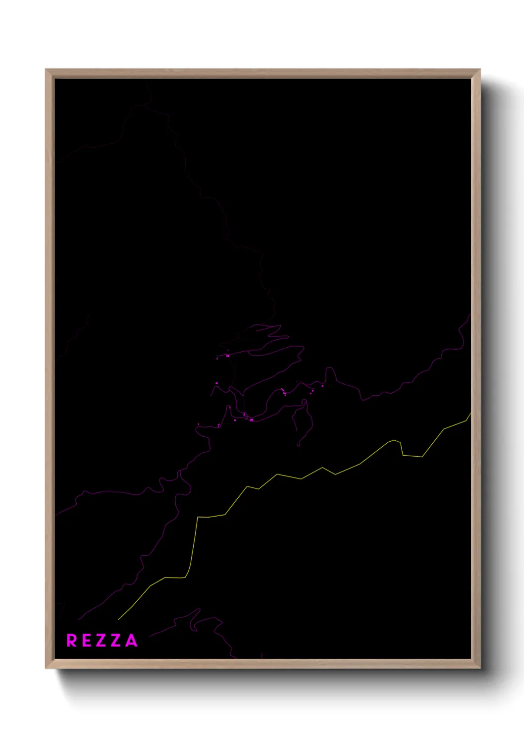 Une affiche de carte sur Rezza