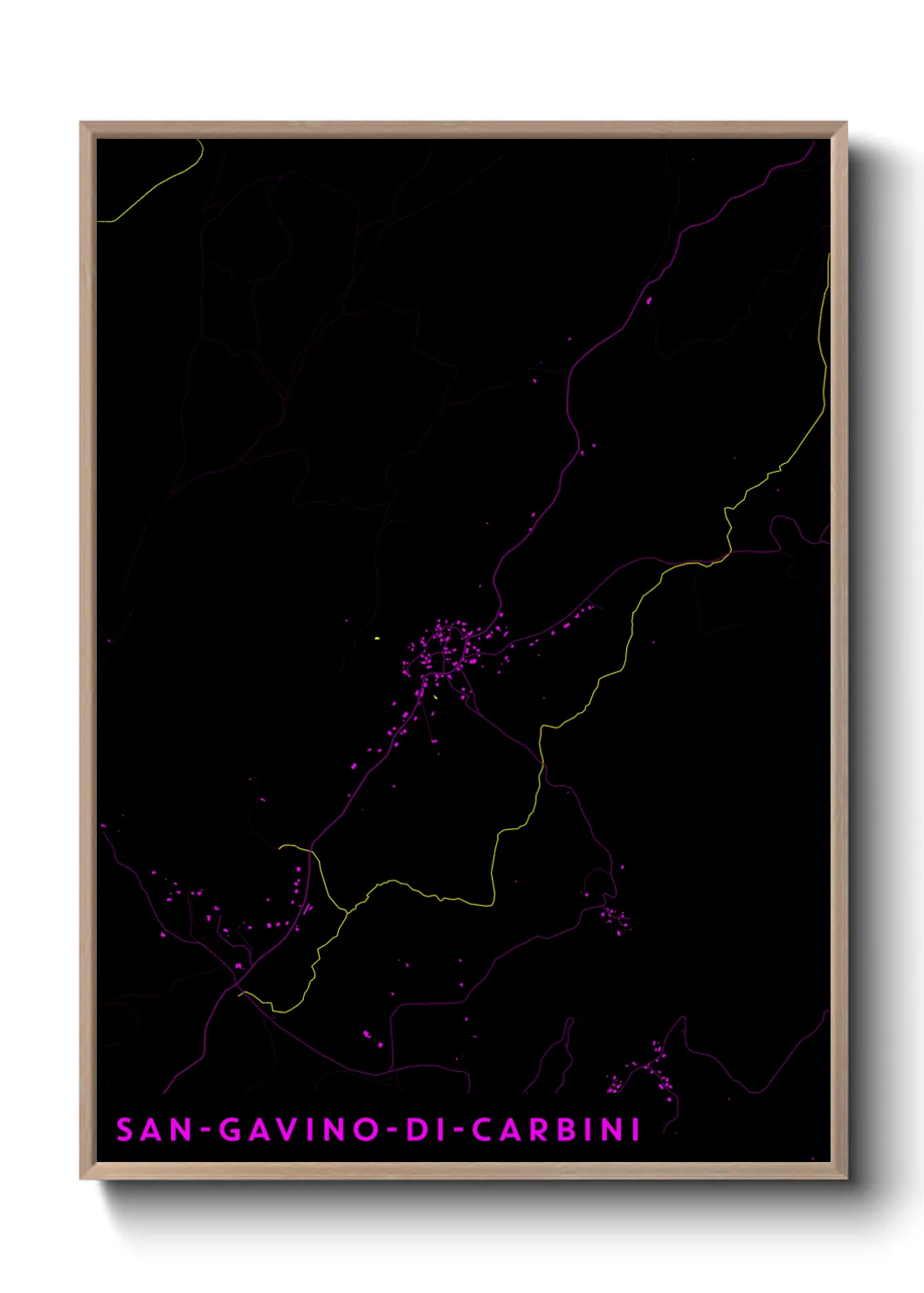 Une affiche de carte sur San-Gavino-di-Carbini
