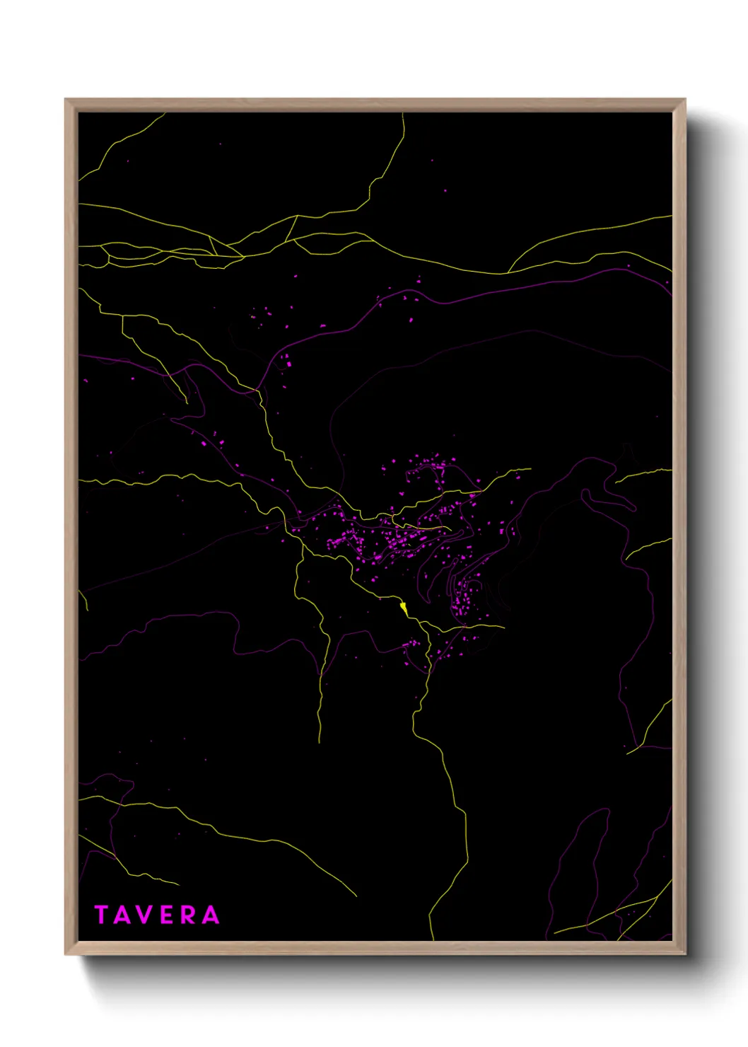 Une affiche de carte sur Tavera