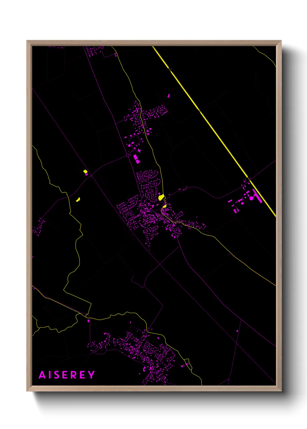 Une affiche de carte sur Aiserey