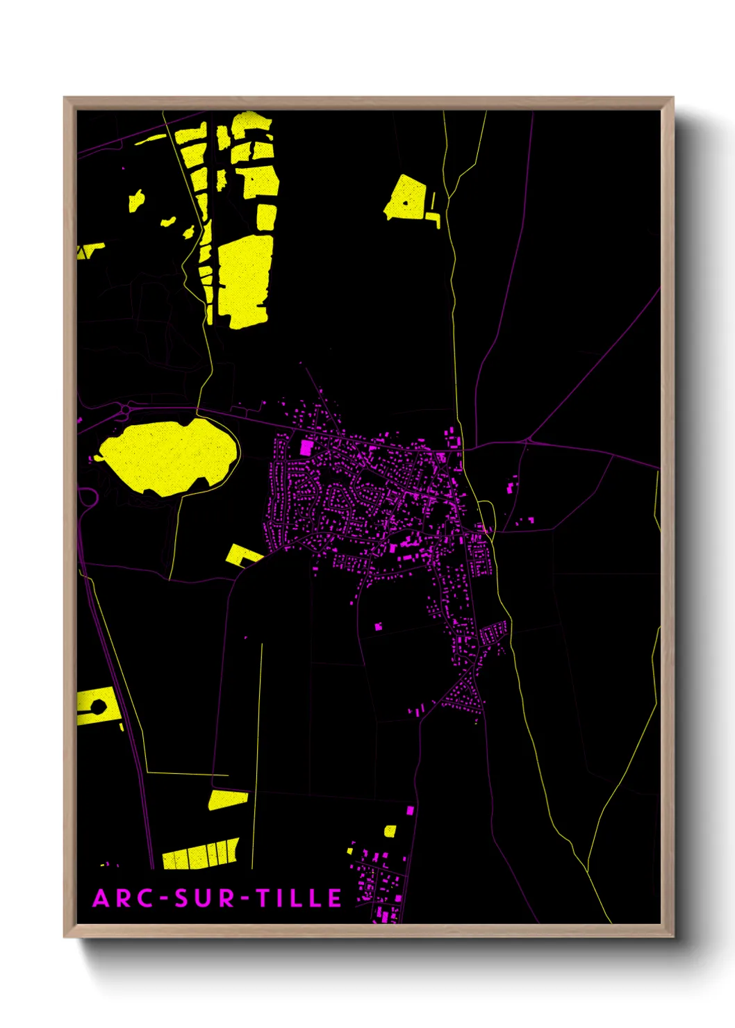 Une affiche de carte sur Arc-sur-Tille