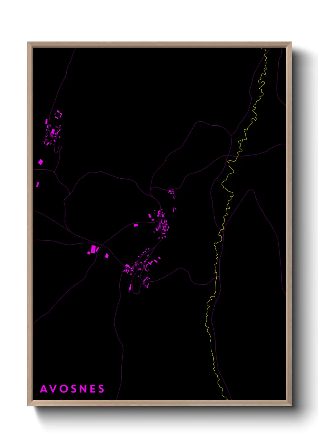 Une affiche de carte sur Avosnes