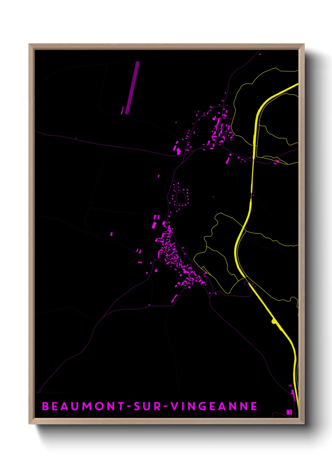 Une affiche de carte sur Beaumont-sur-Vingeanne