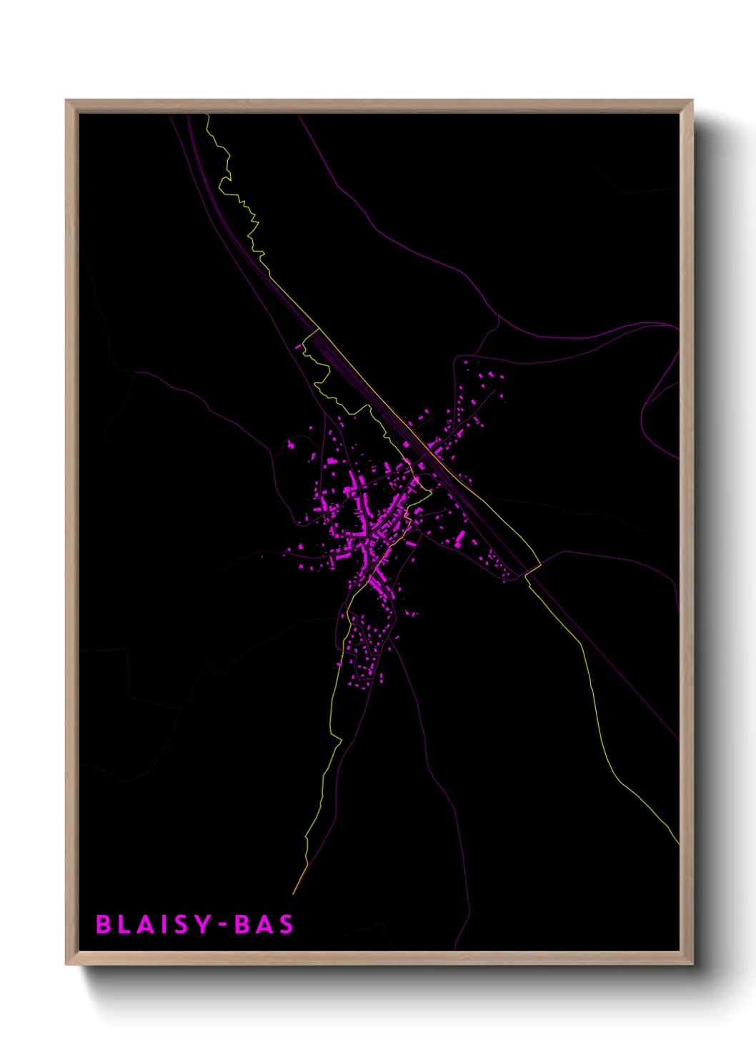 Une affiche de carte sur Blaisy-Bas