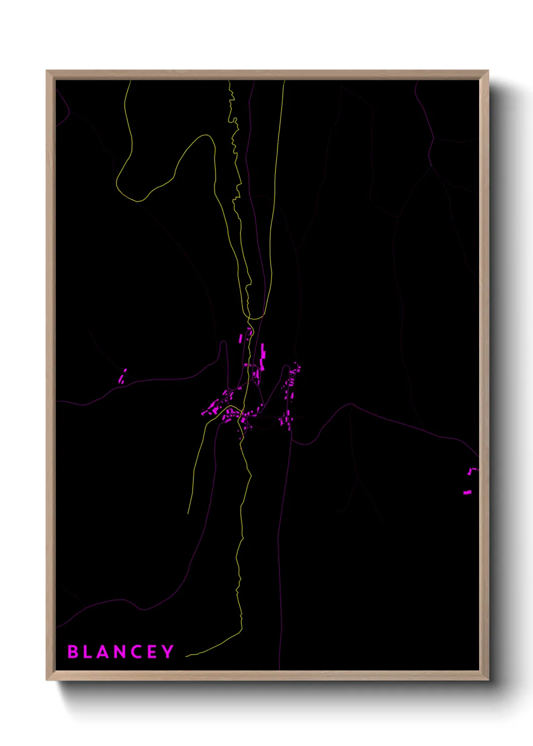 Une affiche de carte sur Blancey