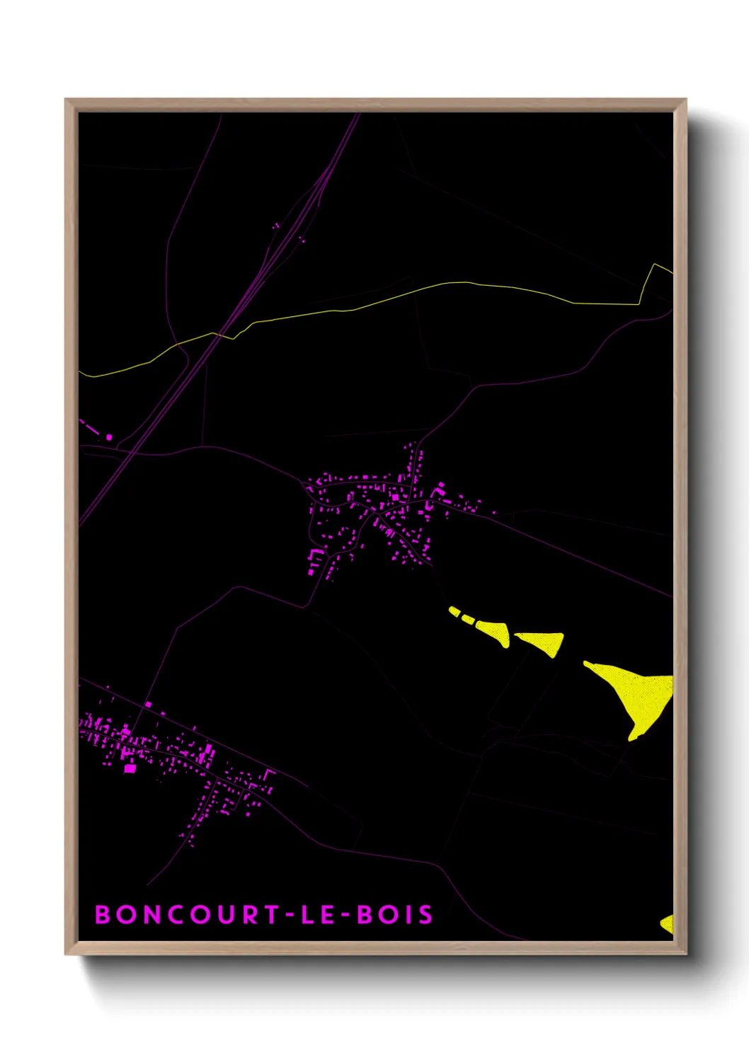 Une affiche de carte sur Boncourt-le-Bois