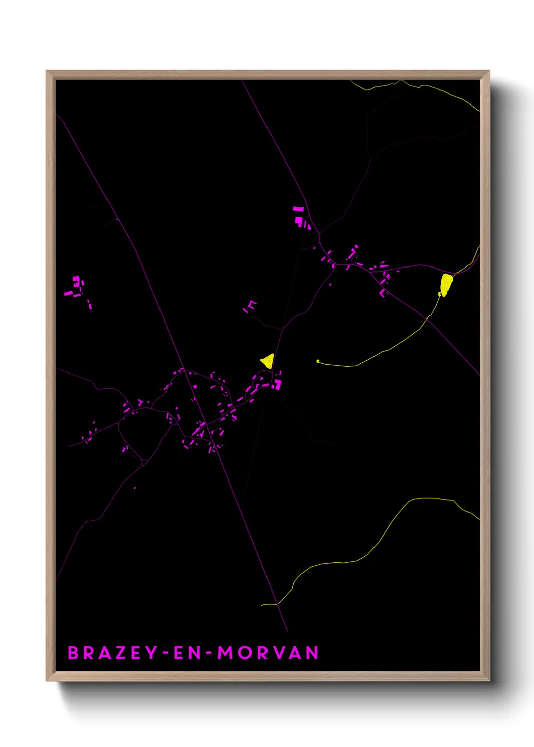 Une affiche de carte sur Brazey-en-Morvan