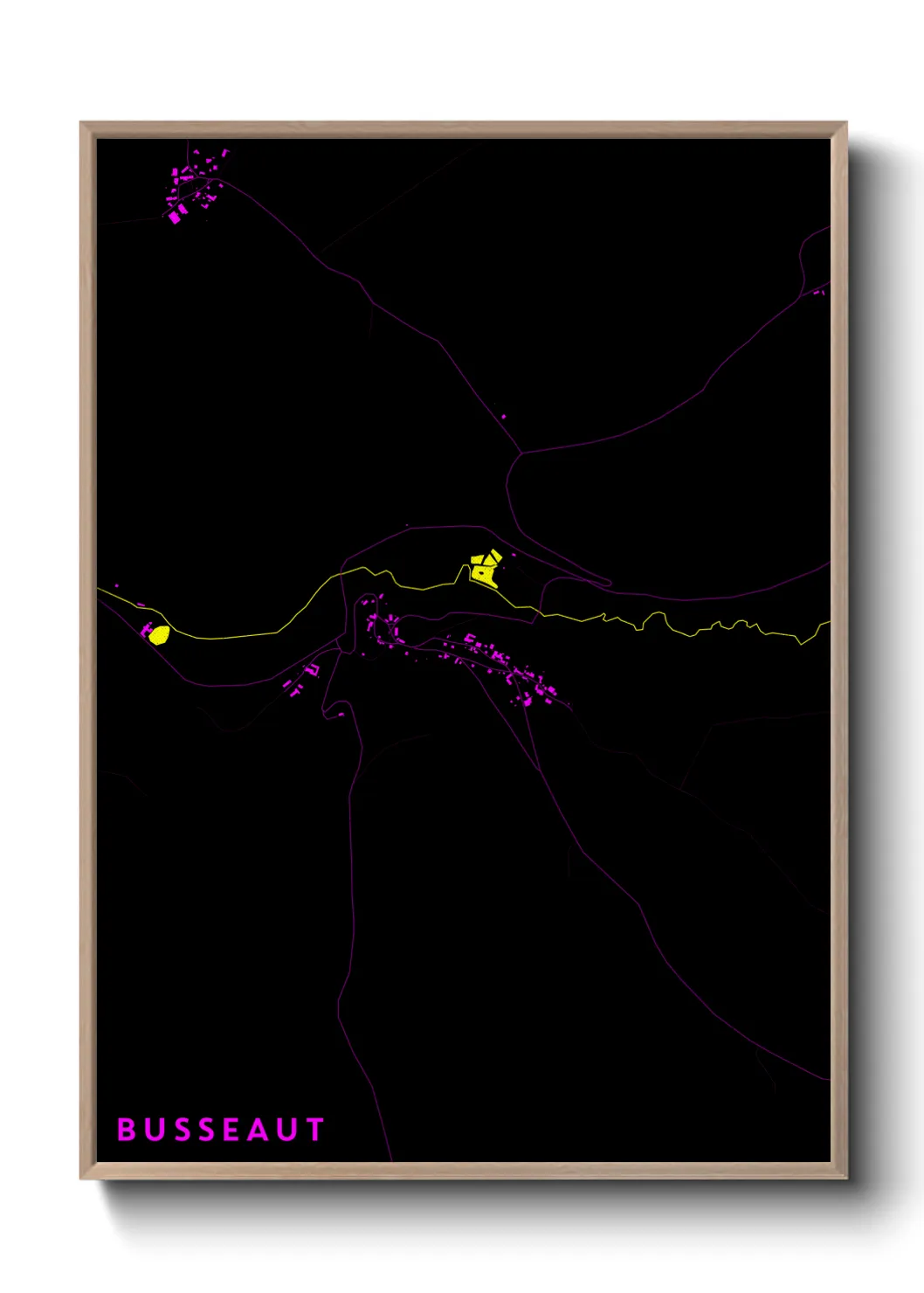 Une affiche de carte sur Busseaut