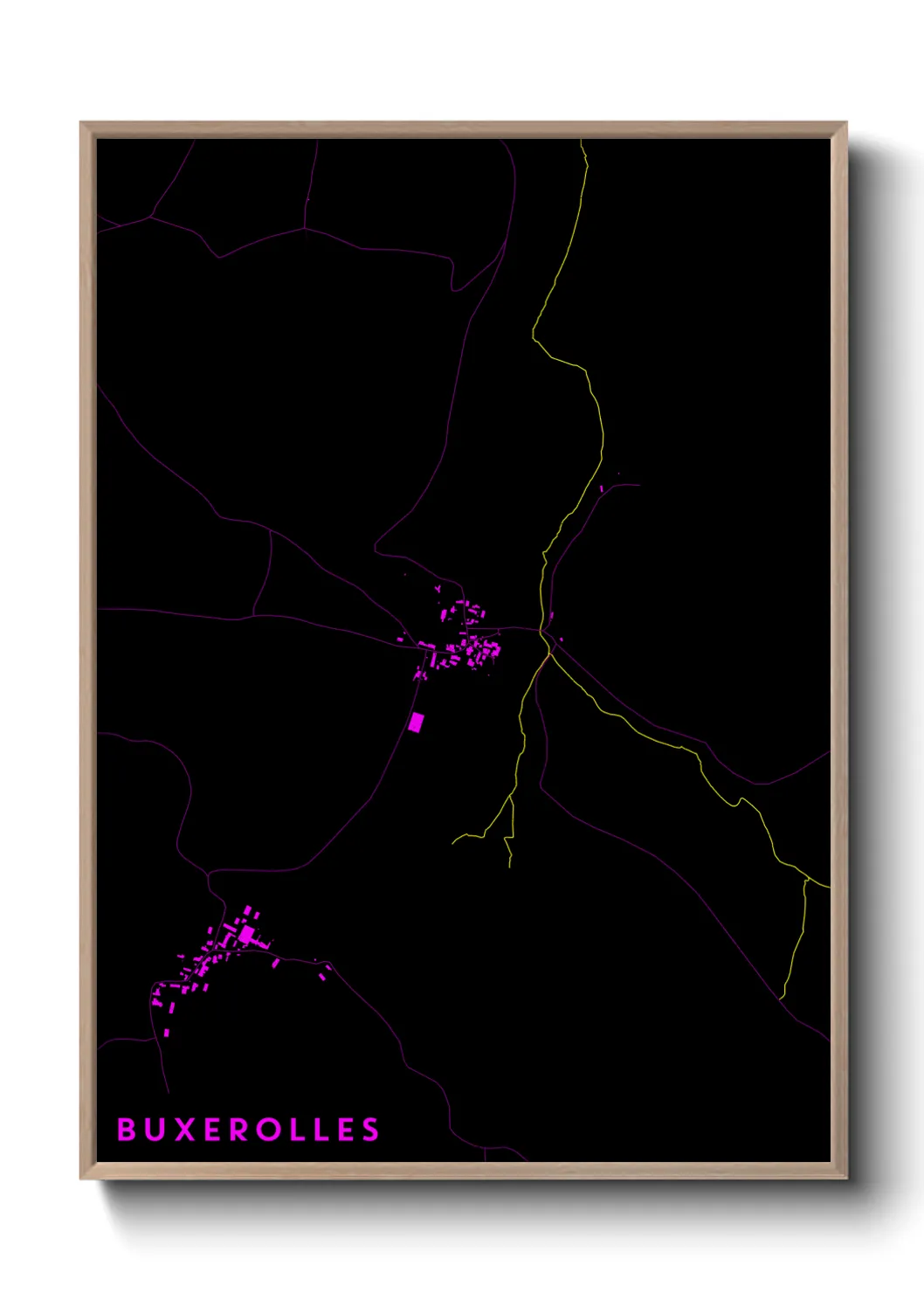 Une affiche de carte sur Buxerolles