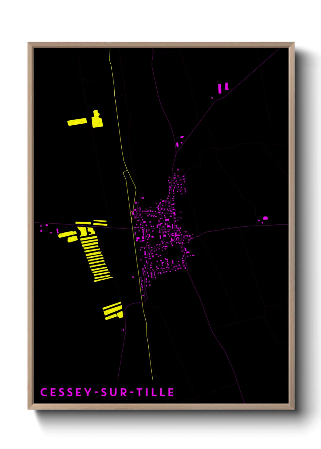 Une affiche de carte sur Cessey-sur-Tille