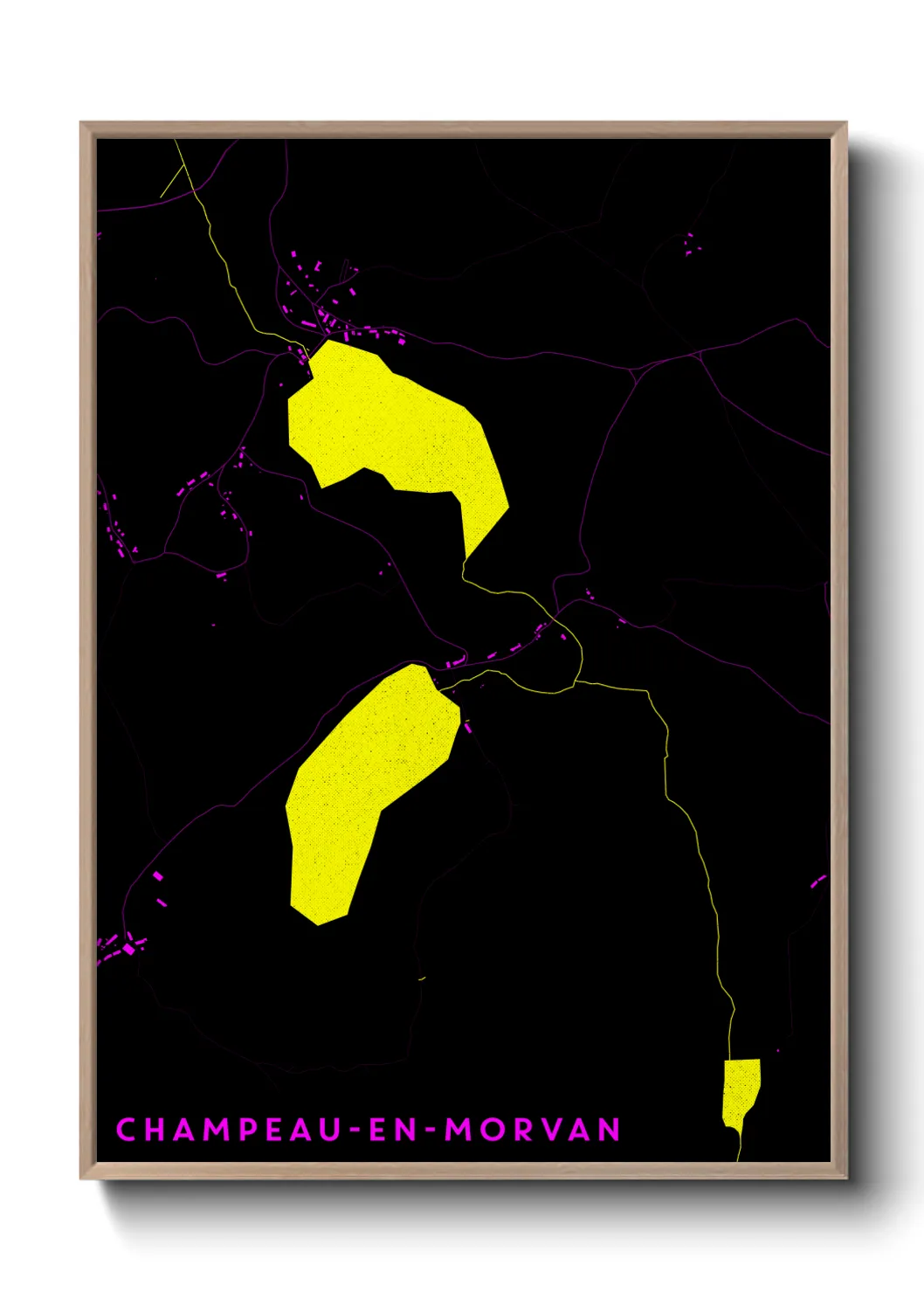 Une affiche de carte sur Champeau-en-Morvan