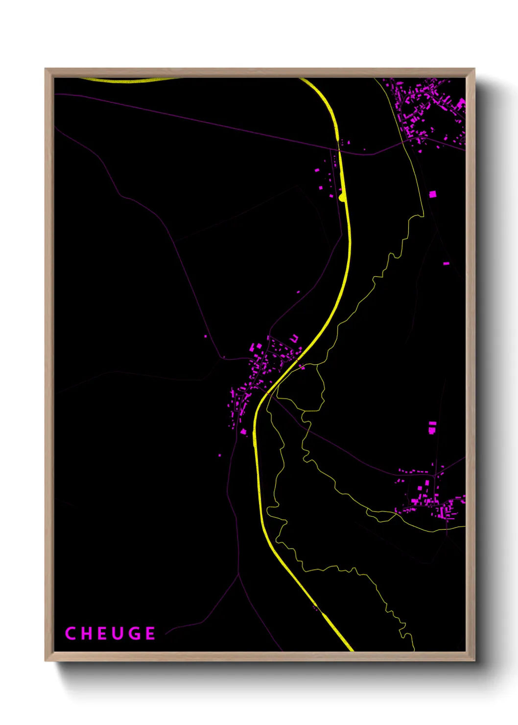 Une affiche de carte sur Cheuge