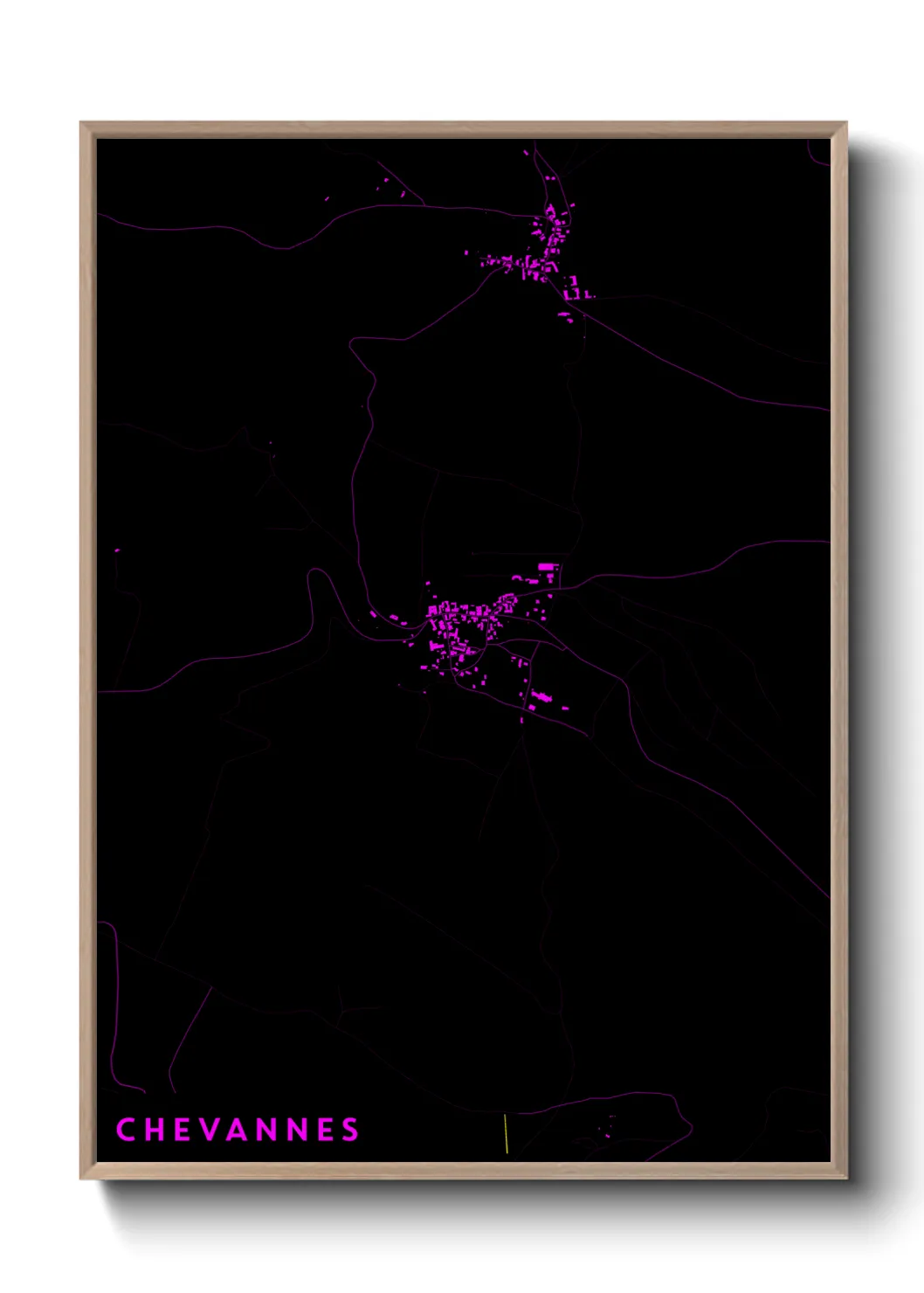 Une affiche de carte sur Chevannes