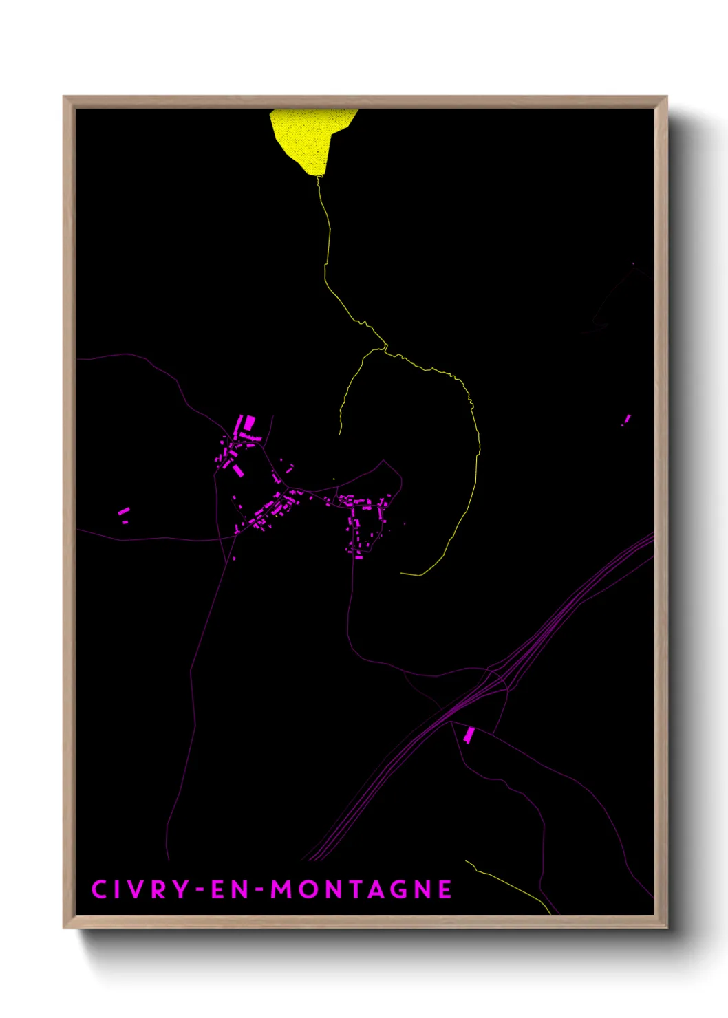 Une affiche de carte sur Civry-en-Montagne