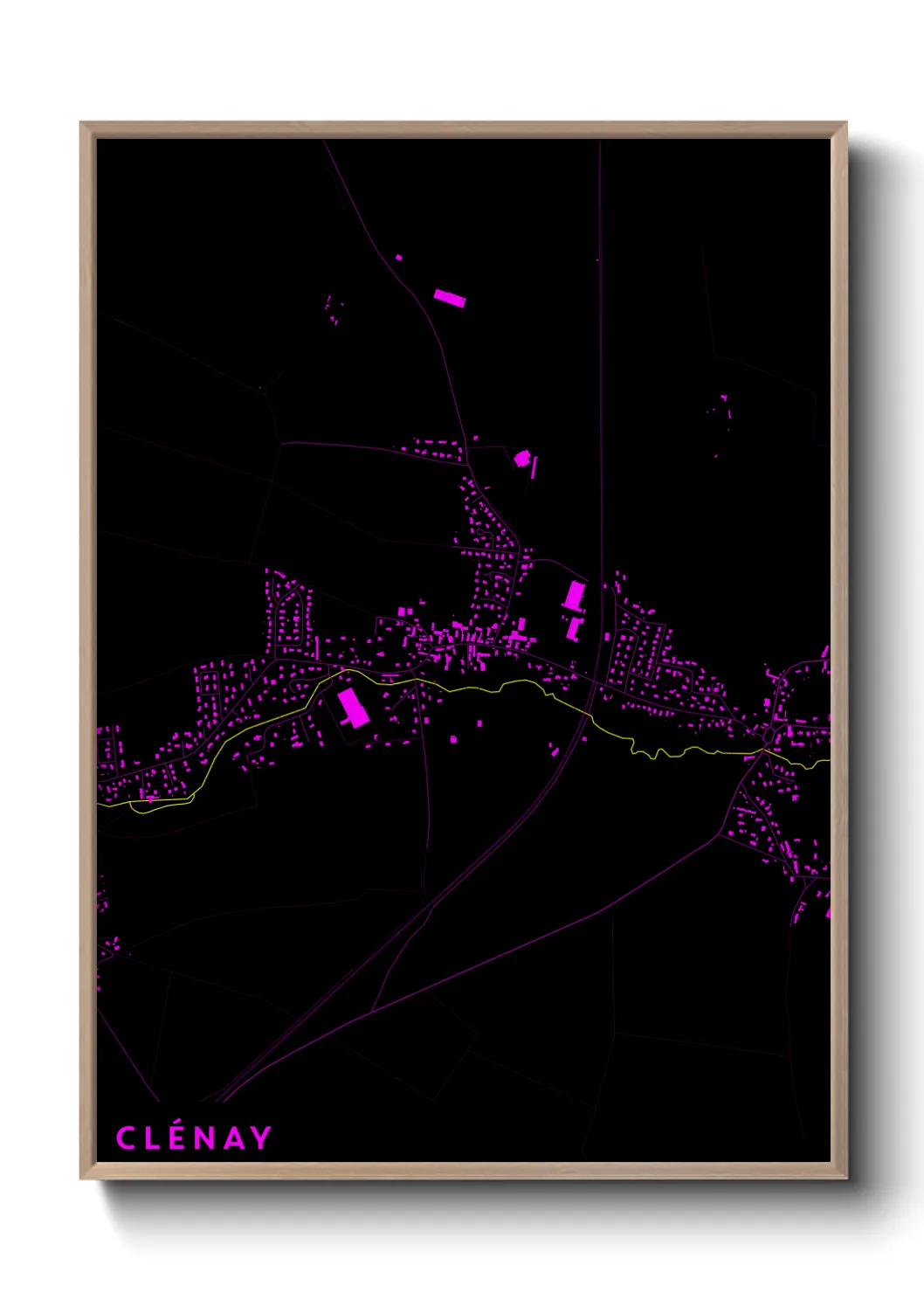 Une affiche de carte sur Clénay