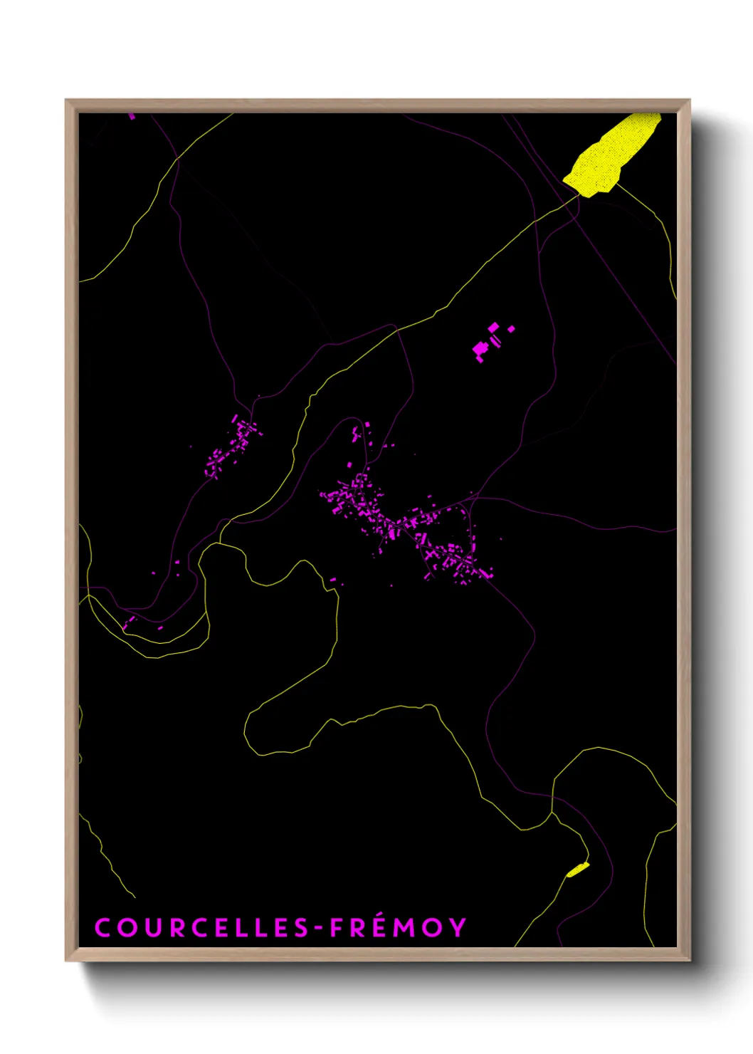 Une affiche de carte sur Courcelles-Frémoy
