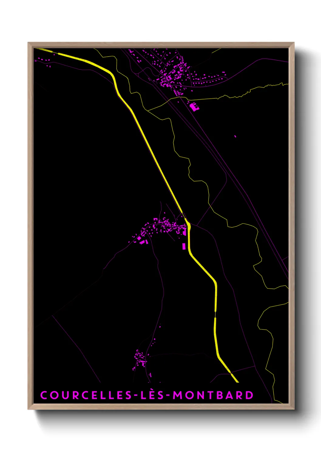 Une affiche de carte sur Courcelles-lès-Montbard