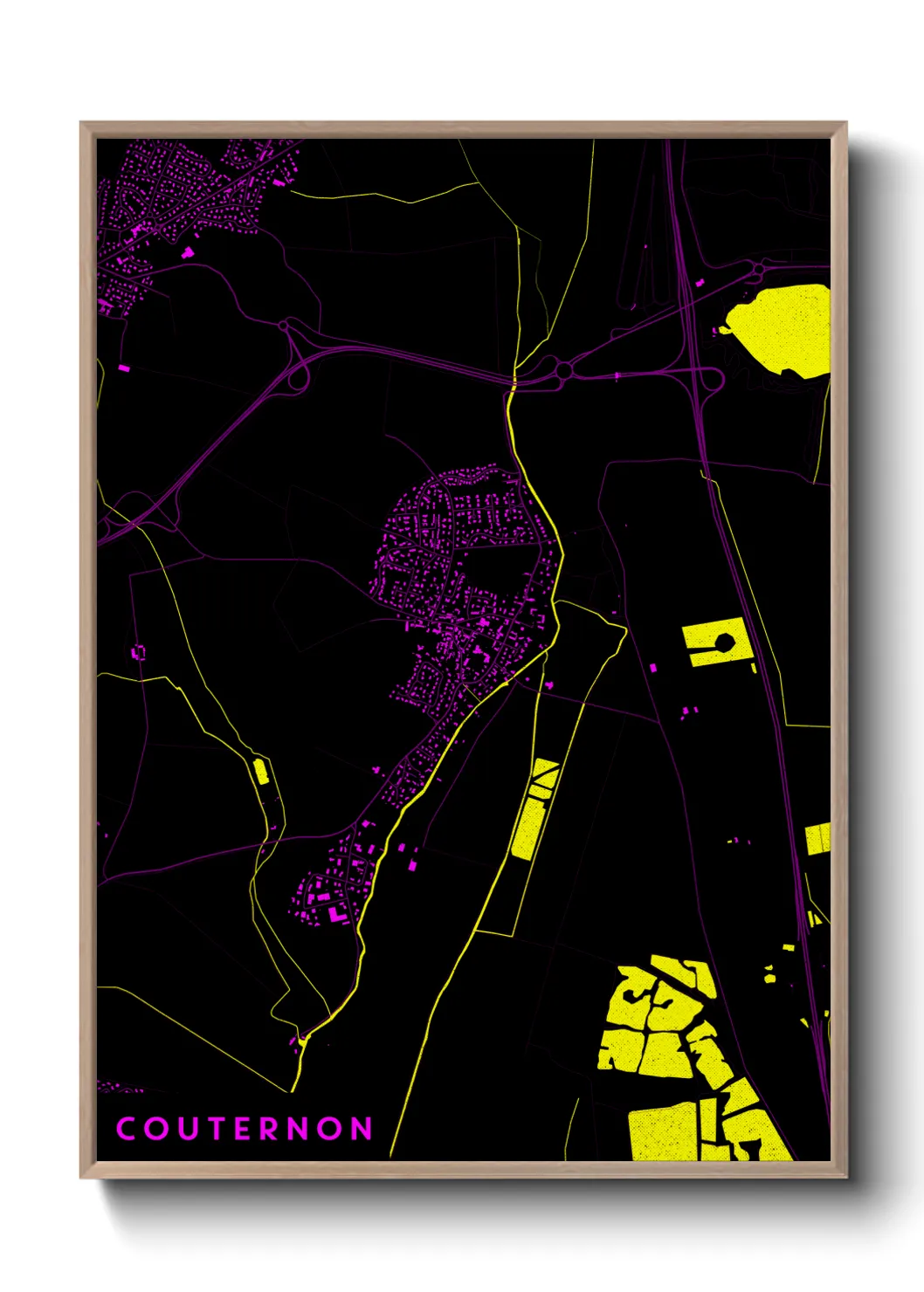 Une affiche de carte sur Couternon