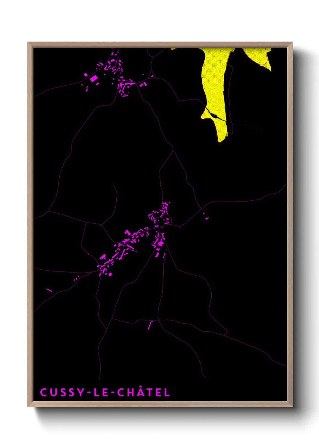 Une affiche de carte sur Cussy-le-Châtel