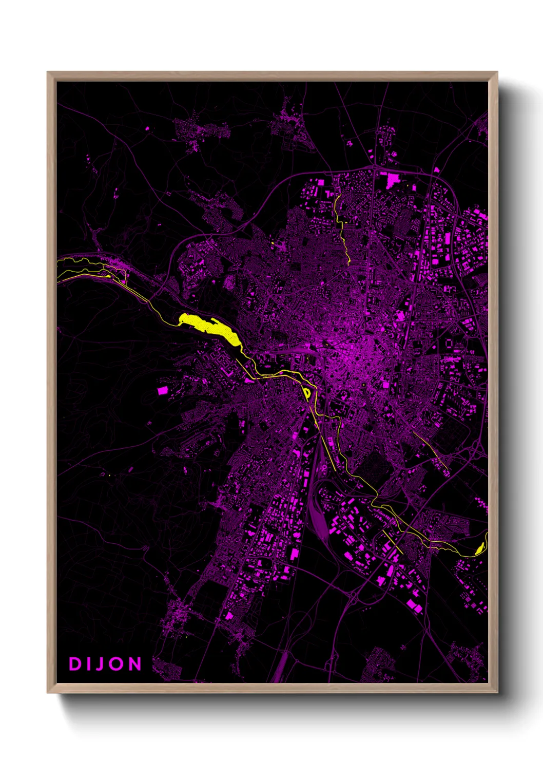 Une affiche de carte sur Dijon
