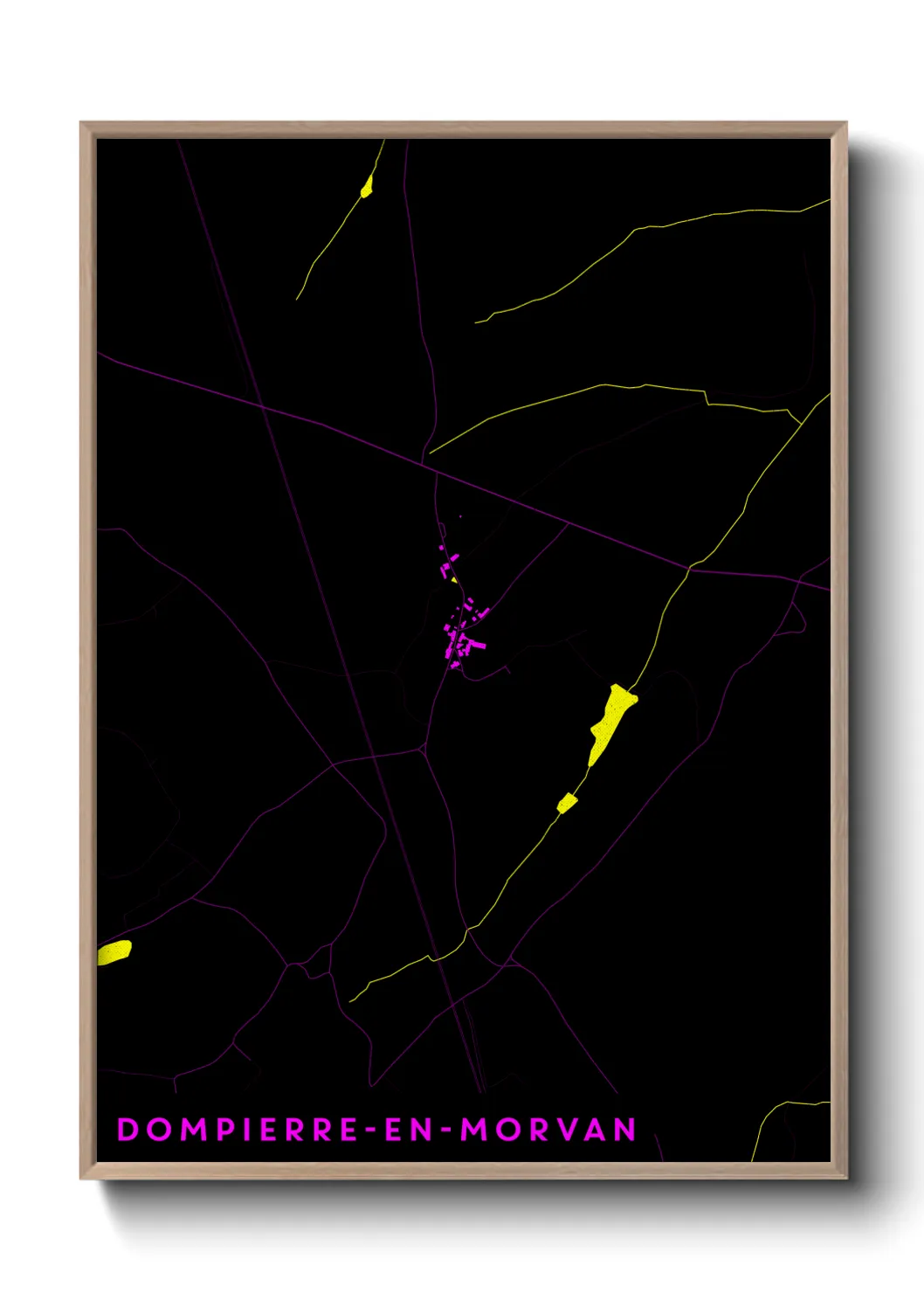 Une affiche de carte sur Dompierre-en-Morvan