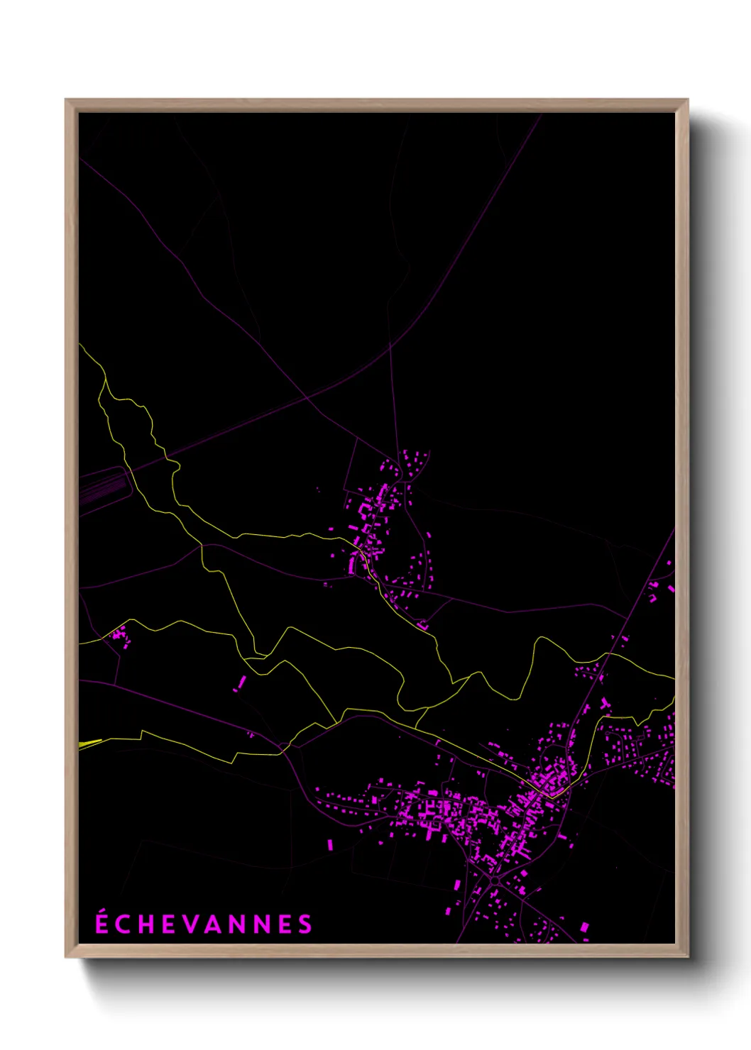 Une affiche de carte sur Échevannes