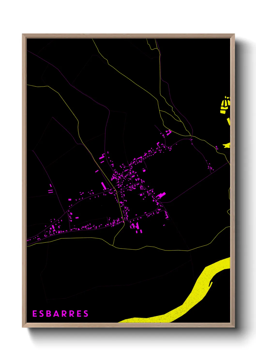 Une affiche de carte sur Esbarres
