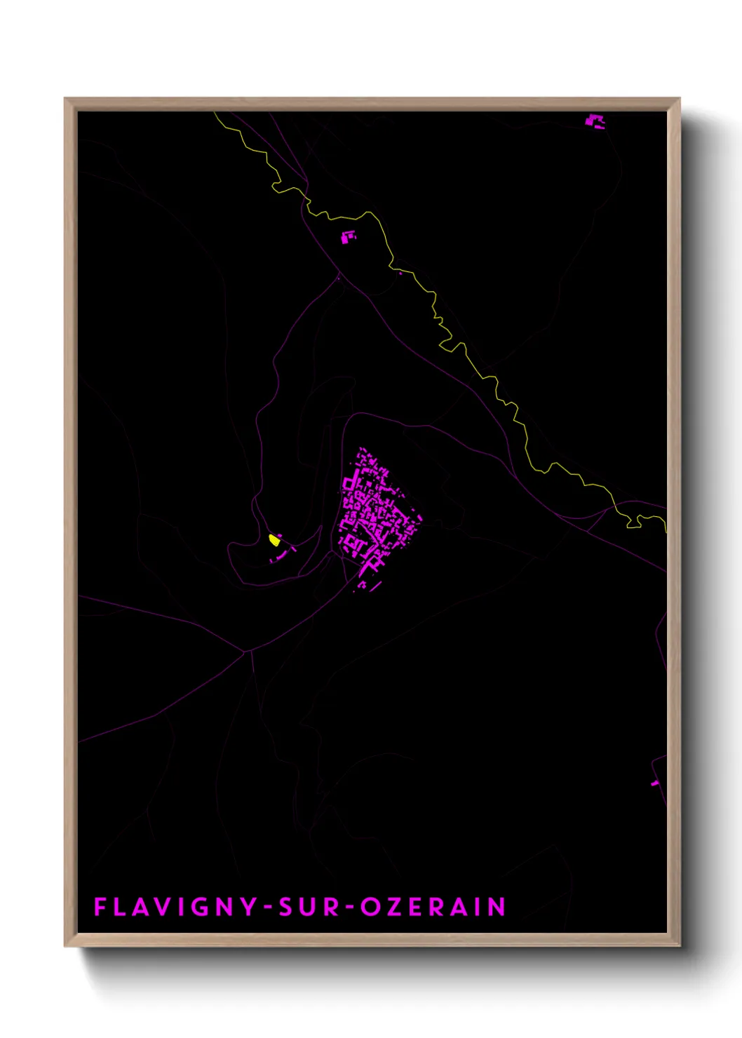 Une affiche de carte sur Flavigny-sur-Ozerain
