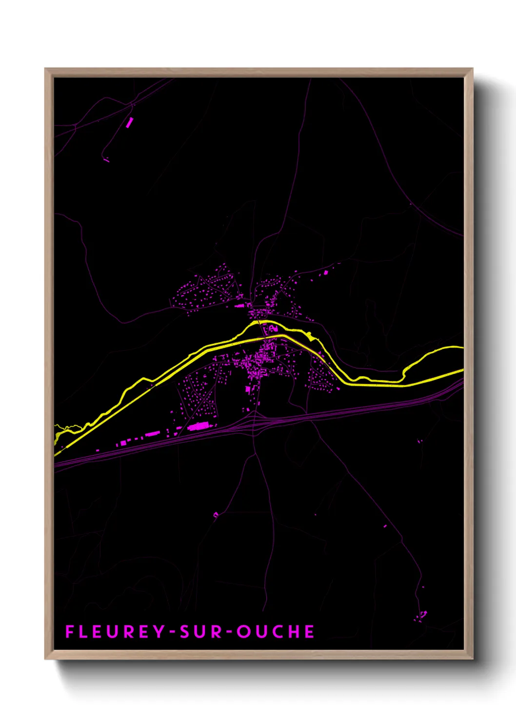 Une affiche de carte sur Fleurey-sur-Ouche