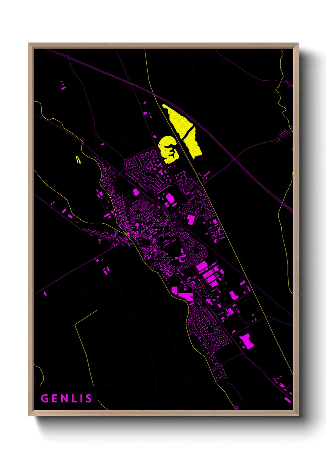 Une affiche de carte sur Genlis