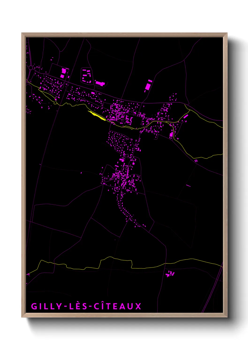 Une affiche de carte sur Gilly-lès-Cîteaux