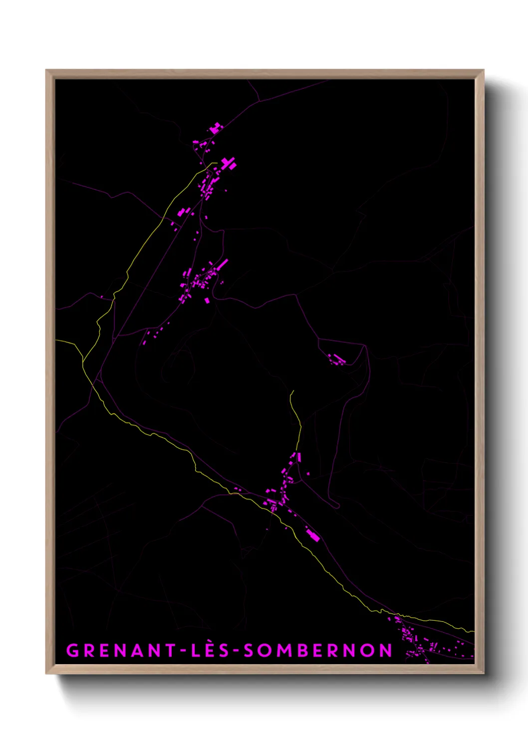 Une affiche de carte sur Grenant-lès-Sombernon