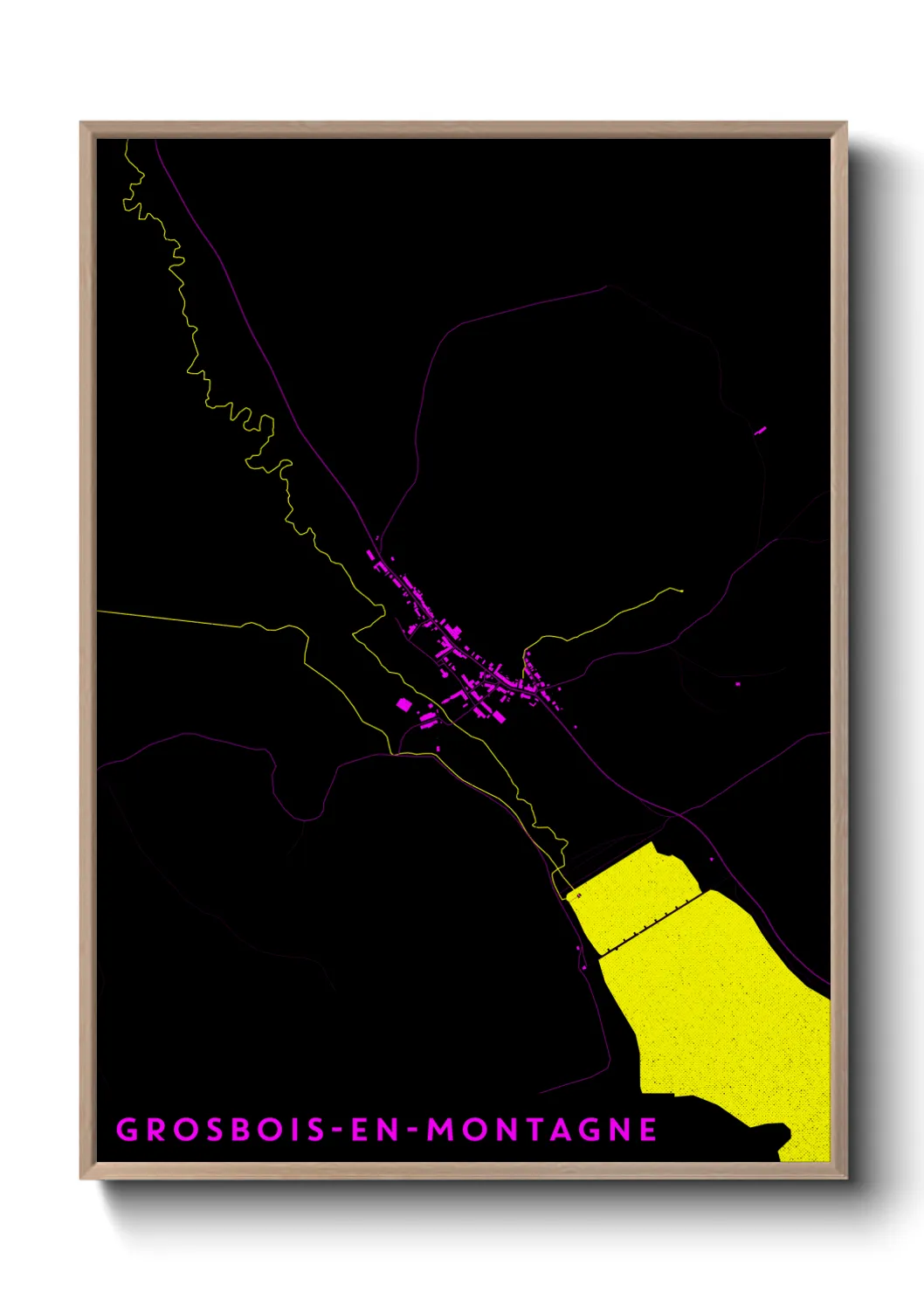Une affiche de carte sur Grosbois-en-Montagne