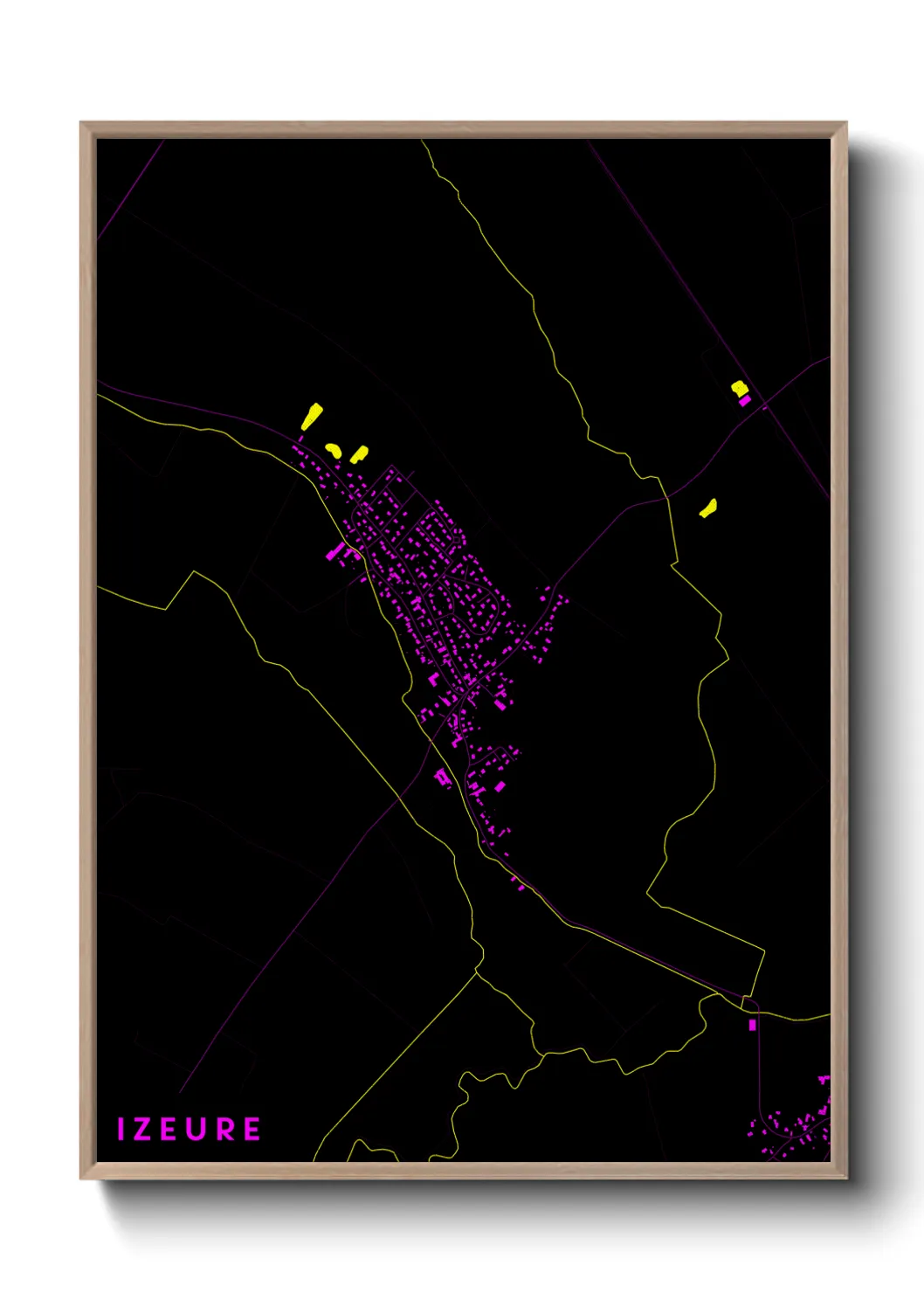Une affiche de carte sur Izeure